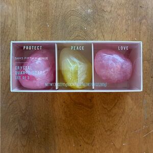Saks Fifth Avenue Pink and Yellow Crystal Quartz Soap Set